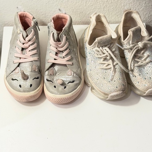 Wonder Nation Unicorn High Tops + Link Sparkle Sneakers Bundle Girls 9 - Picture 1 of 9